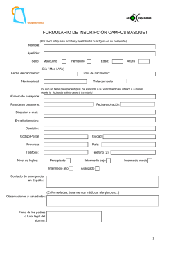 FORMULARIO DE INSCRIPCIÓN CAMPUS BÁSQUET