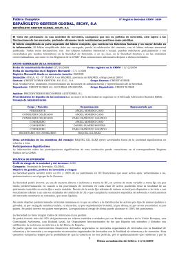 ESPAÑOLETO GESTION GLOBAL, SICAV, S.A