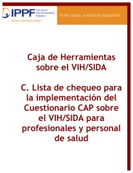 Sección C: Lista de chequeo para la implementación del cuestionario
