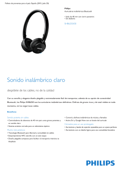 Product Leaflet: Auriculares inalámbricos Bluetooth