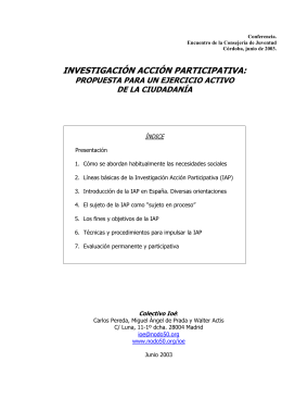 Investigación acción participativa: propuesta para un
