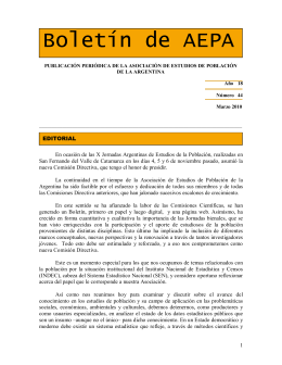 Boletín Nro. 44 - Asociación de Estudios de Población de la Argentina