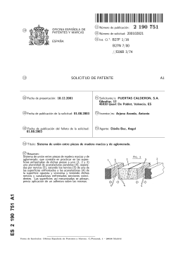sistema de union entre piezas de madera maciza y de aglomerado.