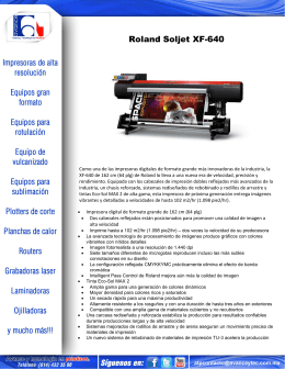 Roland Soljet XF-640 - Avance y Tecnología en Plásticos.