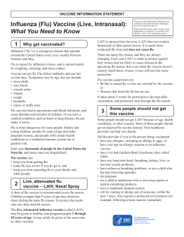 Influenza (Flu) Vaccine (Live, Intranasal): What
