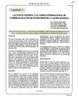 lactancia materna y el código internacional de comercialización de