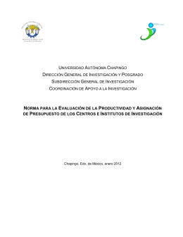 Norma para la Evaluación de la Productividad y Asignación de
