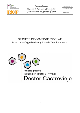 Plan de Funcionamiento del Comedor
