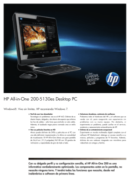 PSG Consumer 2C10 HP Desktop Datasheet