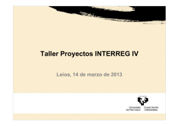 "Proyectos Interreg IV" 14/03/2013 ( pdf , 342,75 KB )