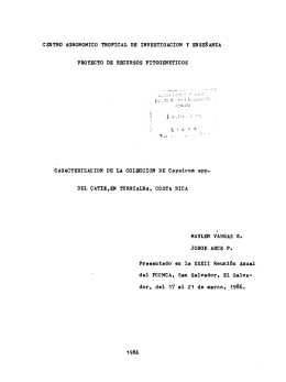 centro agronohico tropical de investigación y enseñanza proyecto