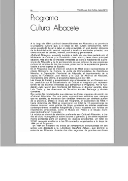 Anales 1984: Programa Cultural Albacete