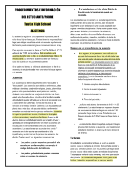 PROCEDIMIENTOS E INFORMACIÓN DEL ESTUDIANTE/PADRE