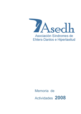 Memoria de Actividades 2008 - Asociación Síndromes de Ehlers