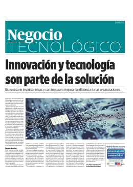 Innovación y tecnología son parte de la solución TECNOLÓGICO