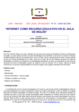 internet como recurso educativo en el aula de inglés