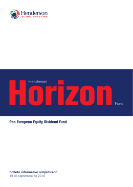 Pan European Equity Dividend Fund Henderson
