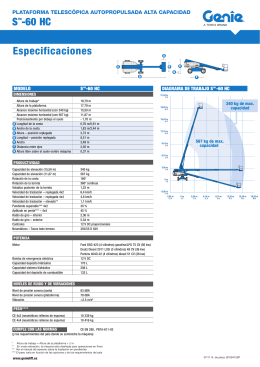 Especificaciones y características plataforma S-60 HC