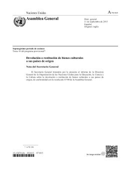 Informe de la Directora General de la Organización de las