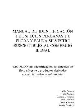 manual de identificación de especies peruanas de flora y