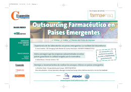 Outsourcing Farmacéutico en Países Emergentes Outsourcing