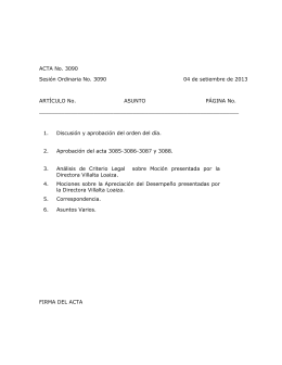 ACTA No. 3090 Sesión Ordinaria No. 3090 04 de setiembre de