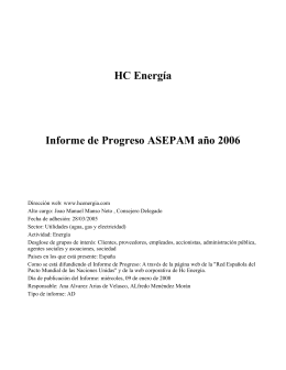 HC Energía Informe de Progreso ASEPAM año 2006