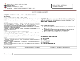 His1 Criterios de Evaluación - Centro Universitario Montejo