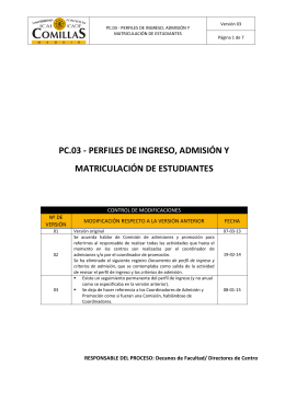 pc.03 - perfiles de ingreso, admisión y matriculación de estudiantes