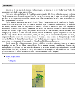 Mario Vargas Llosa Historia secreta de una novela