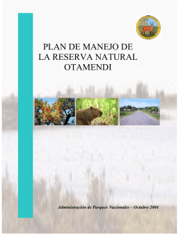 plan de manejo de la reserva natural otamendi