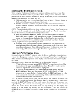 Starting the Bodylink® System Viewing Performance