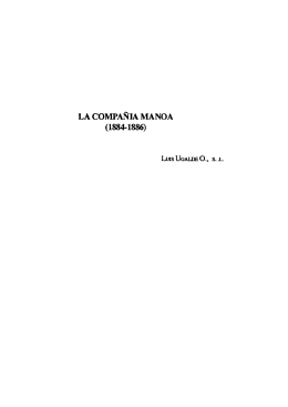 La Compañía Manoa (1884-1886). Luis Ugalde, S.J.