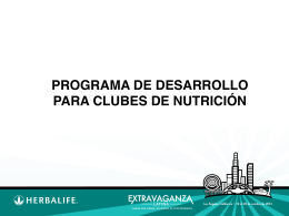 PROGRAMA DE DESARROLLO PARA CLUBES DE NUTRICIÓN