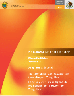 PROGRAMA DE ESTUDIO 2011 - Subsecretaría de Educación Básica