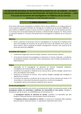IV Escuela de Formación de Investigadores en Didáctica de las