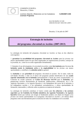 Estrategia Inclusion del programa Juventud en Acción