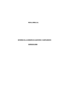 reyal urbis, sa informe de la comisión de auditoría y cumplimiento