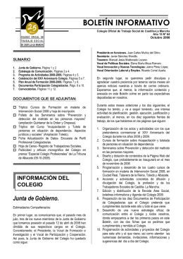 boletín informativo - Colegio Oficial de Trabajo Social de Castilla La