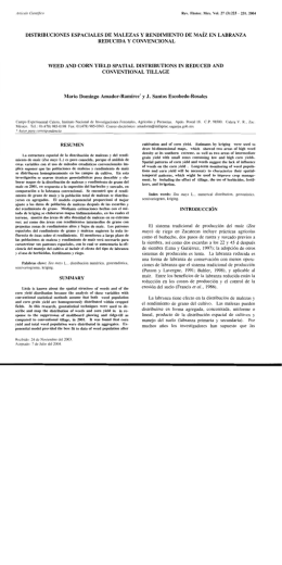 Distribuciones Espaciales de Malezasy Rendimiento de Maíz en
