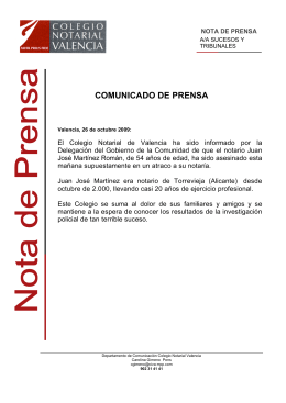 Nota de prensa - Colegio Notarial de Valencia