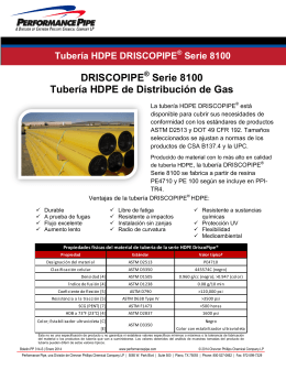 DRISCOPIPE Serie 8100 Tubería HDPE de Distribución de Gas