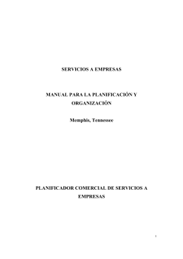 SERVICIOS A EMPRESAS MANUAL PARA LA PLANIFICACIÓN Y