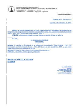 Programa Vigente - Facultad de Ciencia Política y Relaciones