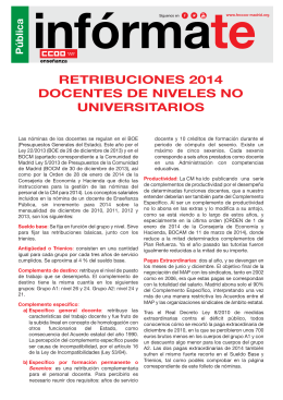 Retribucuiones funcionarios docentes 2014