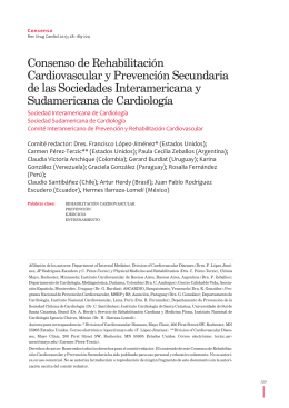 Consenso de Rehabilitación Cardiovascular y Prevención