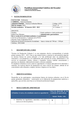 Electiva Nutricion - Pontificia Universidad Católica del Ecuador