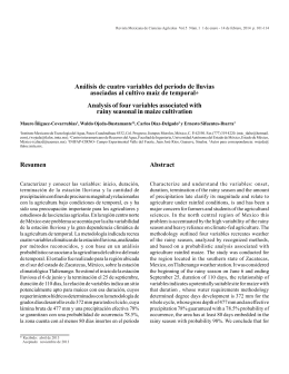 Análisis de cuatro variables del período de lluvias asociadas al