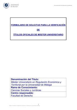 Máster Universitario en Regulación Económica y Territorial.