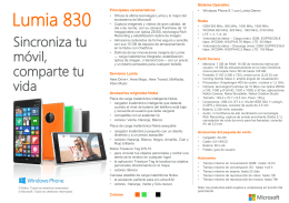 Lumia 830 – Ficha técnica